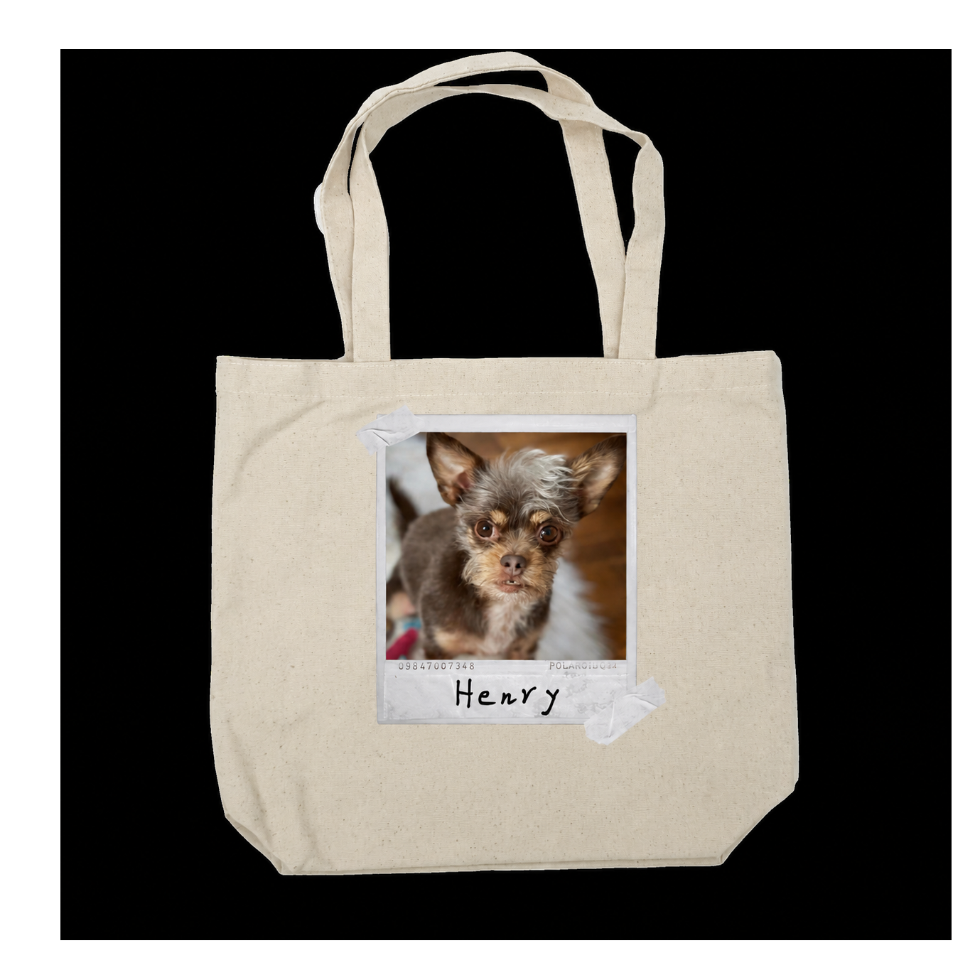 Custom Pet Polaroid Tote Bag – Personalized Photo Tote